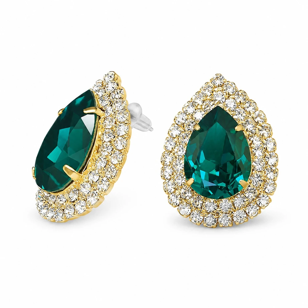 Diamond Sky Jewelry Papuošalų rinkinys moterims „Jasmine (Emerald)“ su Swarovski® kristalais