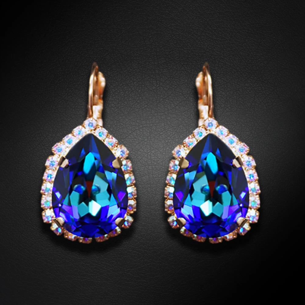 Diamond Sky Jewelry Papuošalų rinkinys moterims „Celestial Drop III (Bermuda Mėlyna)“ su Swarovski® kristalais