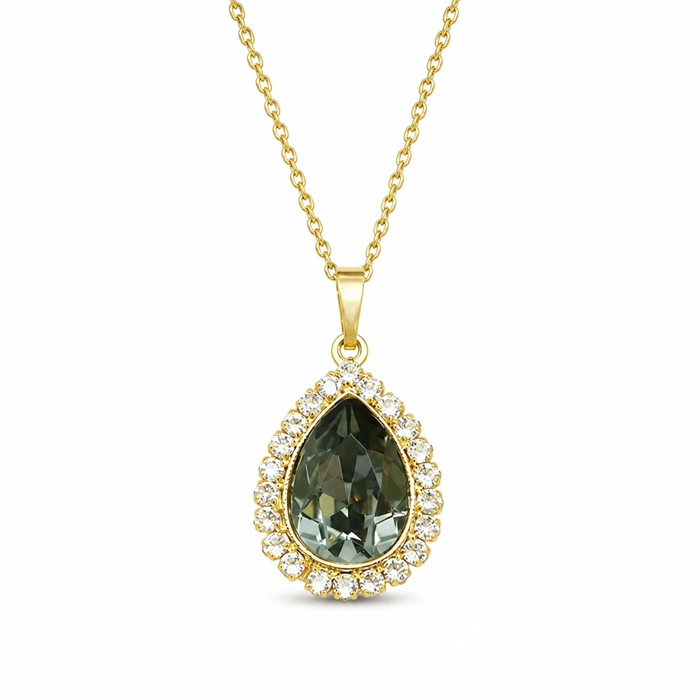 Diamond Sky Jewelry Papuošalų rinkinys moterims „Celestial Drop (Sidabrinis Night)“ su Swarovski® kristalais