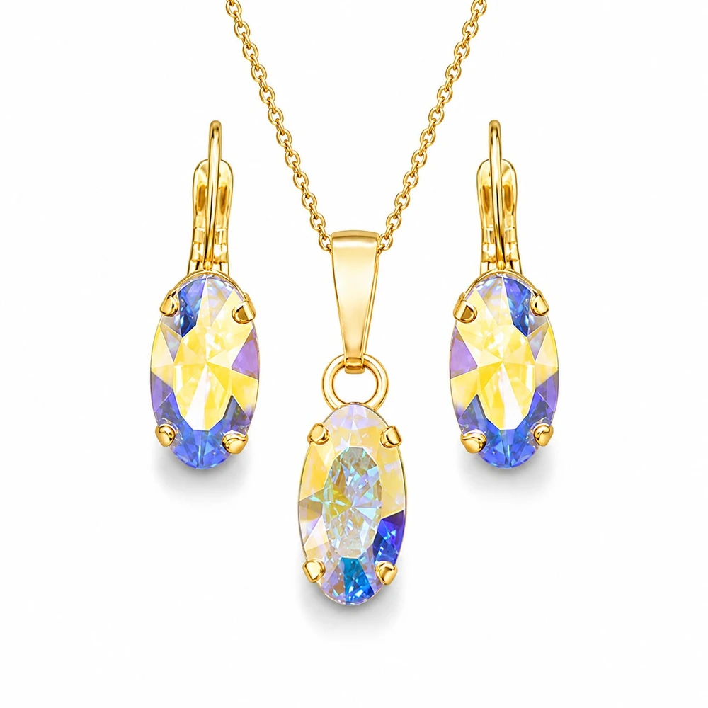 Diamond Sky Jewelry Papuošalų rinkinys moterims „Enigma (Aurora Borealis)“ su Swarovski® kristalais