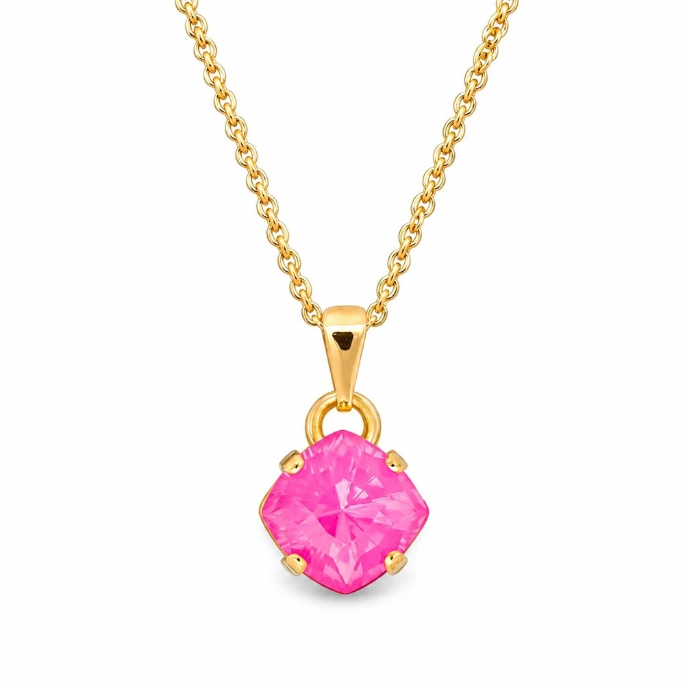 Diamond Sky Jewelry Papuošalų rinkinys moterims „Magical Square (Electric Rožinė Ignite)“ su Swarovski® kristalais
