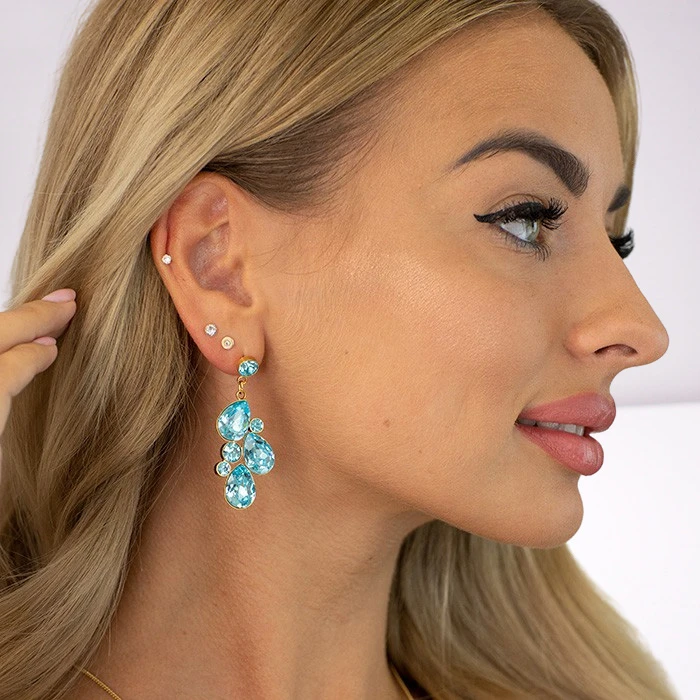 Diamond Sky Jewelry Papuošalų rinkinys moterims „Fillory Magic (Aqua Bohemica)“ su Preciosa® kristalais