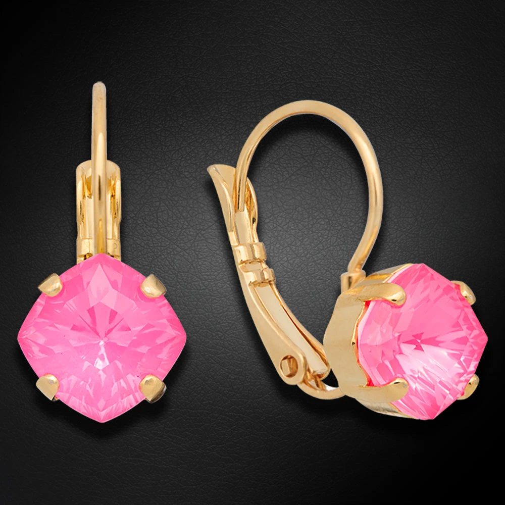 Diamond Sky Jewelry Papuošalų rinkinys moterims „Magical Square (Electric Rožinė Ignite)“ su Swarovski® kristalais