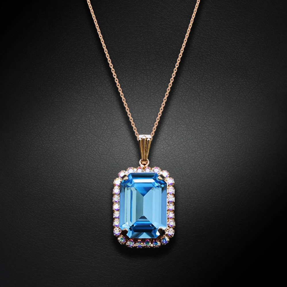 Diamond Sky Jewelry Papuošalų rinkinys moterims „Lourdes (Aquamarine)“ su Swarovski® kristalais