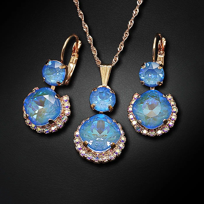 Diamond Sky Jewelry Papuošalų rinkinys moterims „Clarice VI (Ocean DeLite)“ su Swarovski® kristalais