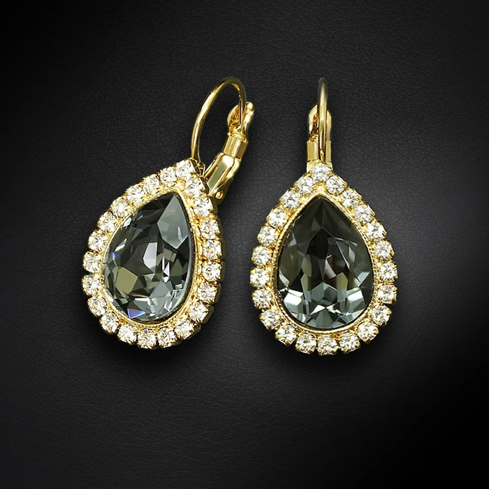 Diamond Sky Jewelry Papuošalų rinkinys moterims „Celestial Drop (Sidabrinis Night)“ su Swarovski® kristalais