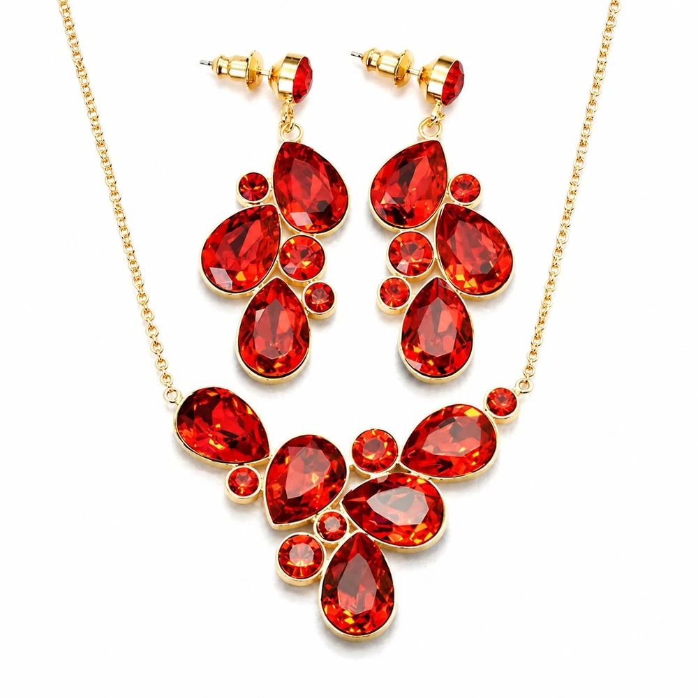Diamond Sky Jewelry Papuošalų rinkinys moterims „Fillory Magic (Light Siam)“ su Preciosa® kristalais