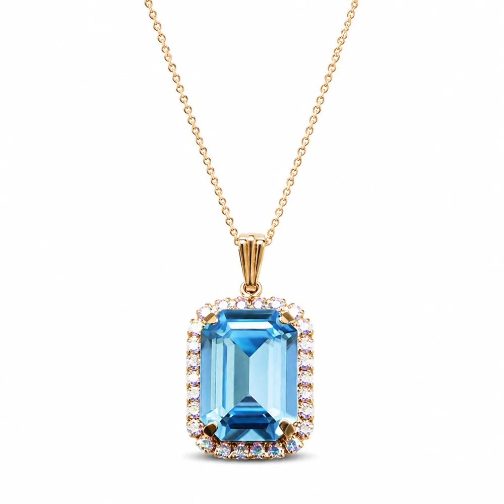 Diamond Sky Jewelry Papuošalų rinkinys moterims „Lourdes (Aquamarine)“ su Swarovski® kristalais