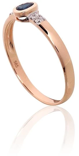 Diamond Sky Jewelry Auksinis žiedas su deimantais ir safyrais „Grakštumas XII“