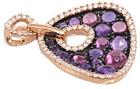 Diamond Sky Jewelry Auksinis pakabukas su deimantais ir ametistais „Saulėta Simfonija III“