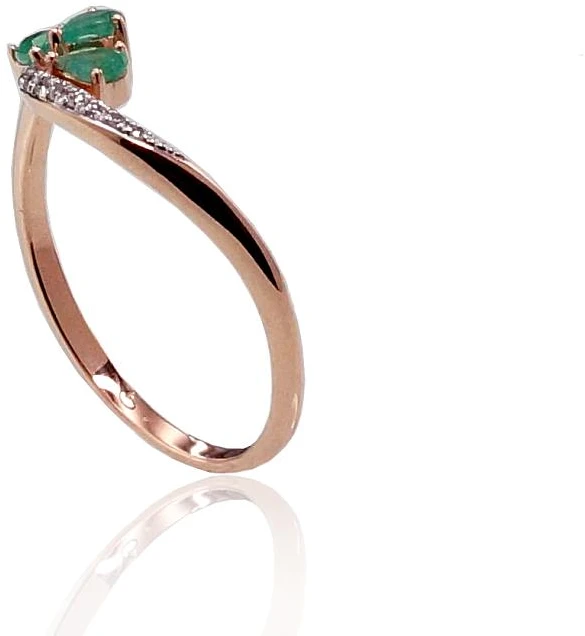 Diamond Sky Jewelry Auksinis žiedas su deimantais ir smaragdais „Imperatoriaus Karūna V“