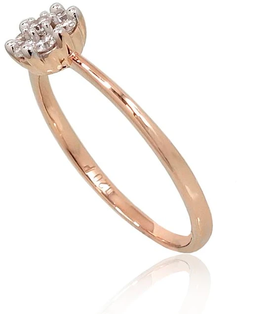 Diamond Sky Jewelry Auksinis žiedas su deimantais „Deimantų Gėlė II“