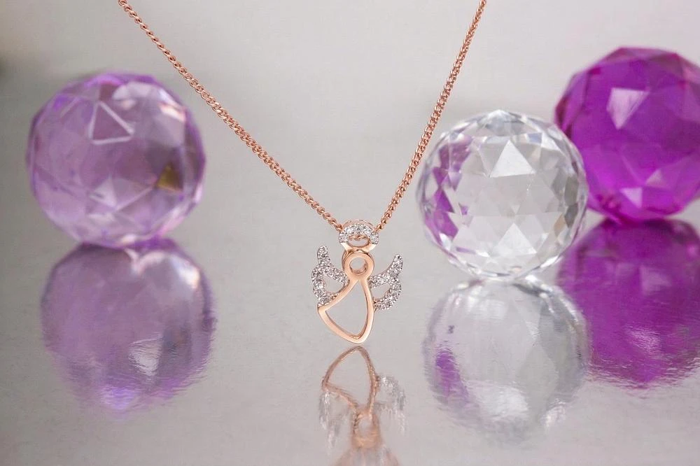 Diamond Sky Jewelry Auksinis pakabukas su deimantais „Angel“
