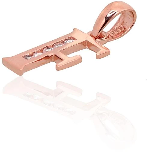 Diamond Sky Jewelry Auksinis raidės pakabukas su cirkoniais „F III“