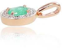Diamond Sky Jewelry Auksinis pakabukas su deimantais ir smaragdais „Sofia VII“