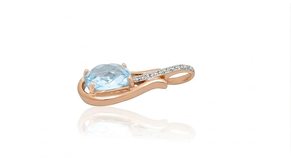 Diamond Sky Jewelry Auksinis pakabukas su deimantais ir topazais „Grakštumas II“