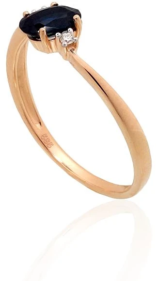 Diamond Sky Jewelry Auksinis žiedas su deimantais ir safyrais „Vidurnakčio Žvaigždynas“