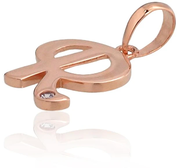 Diamond Sky Jewelry Auksinis raidės pakabukas su cirkoniais „R IV“