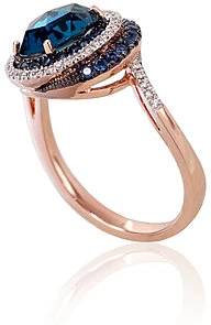 Diamond Sky Jewelry Auksinis žiedas su deimantais, topazais ir safyrais „Constellation II“