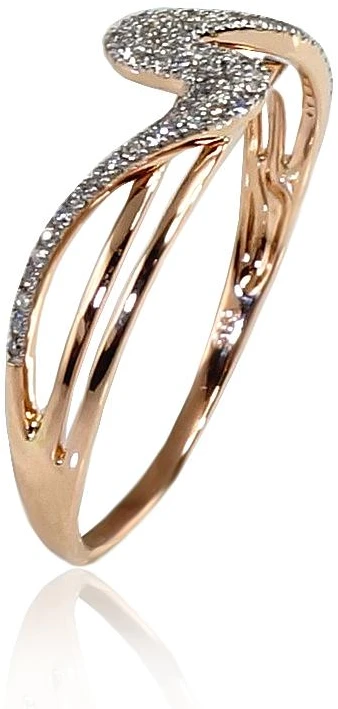 Diamond Sky Jewelry Auksinis žiedas su deimantais „Jūros Banga II“
