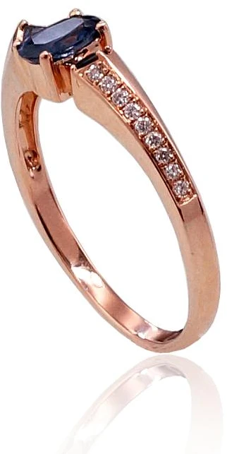 Diamond Sky Jewelry Auksinis žiedas su deimantais ir safyrais „Misa II“