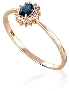 Diamond Sky Jewelry Auksinis žiedas su deimantais ir safyrais „Ferro VI“