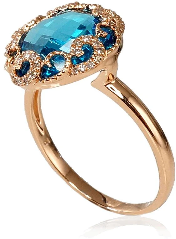 Diamond Sky Jewelry Auksinis žiedas su deimantais ir topazais „Henry II“