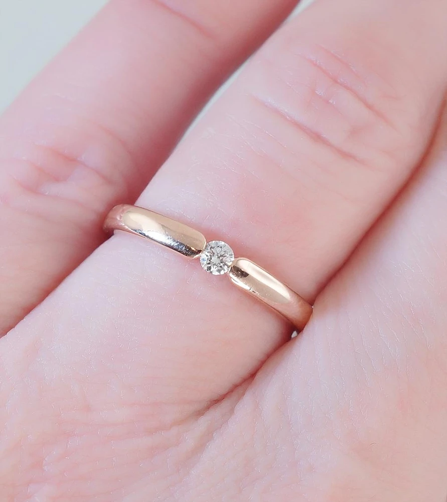 Diamond Sky Jewelry Auksinis žiedas su deimantais „Naujoji Klasika II“