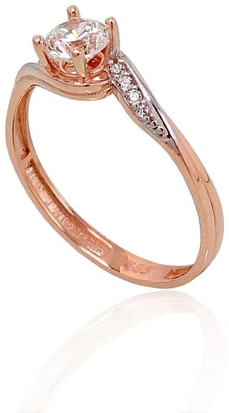 Diamond Sky Jewelry Auksinis žiedas su cirkoniais „Juno Gold XXVI“