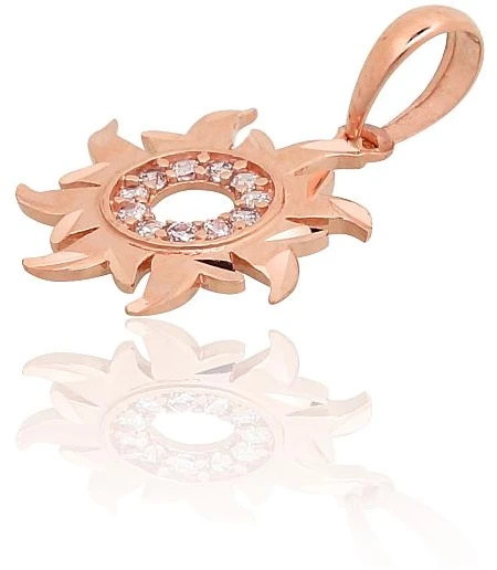 Diamond Sky Jewelry Auksinis pakabukas su cirkoniais „Auksinė Saulė XXIII“