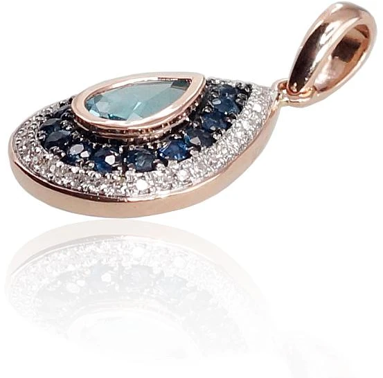 Diamond Sky Jewelry Auksinis pakabukas su deimantais, topazais ir safyrais „Royal“
