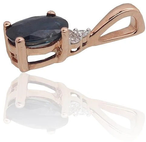 Diamond Sky Jewelry Auksinis pakabukas su deimantais ir safyrais „Constance II“