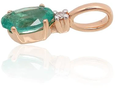 Diamond Sky Jewelry Auksinis pakabukas su deimantais ir smaragdais „Notika VII“