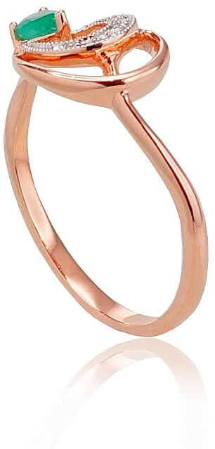 Diamond Sky Jewelry Auksinis žiedas su deimantais ir smaragdais „Grotex III“