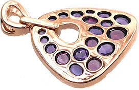 Diamond Sky Jewelry Auksinis pakabukas su deimantais ir ametistais „Saulėta Simfonija III“