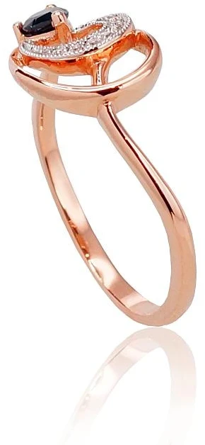 Diamond Sky Jewelry Auksinis žiedas su deimantais ir safyrais „Grotex“