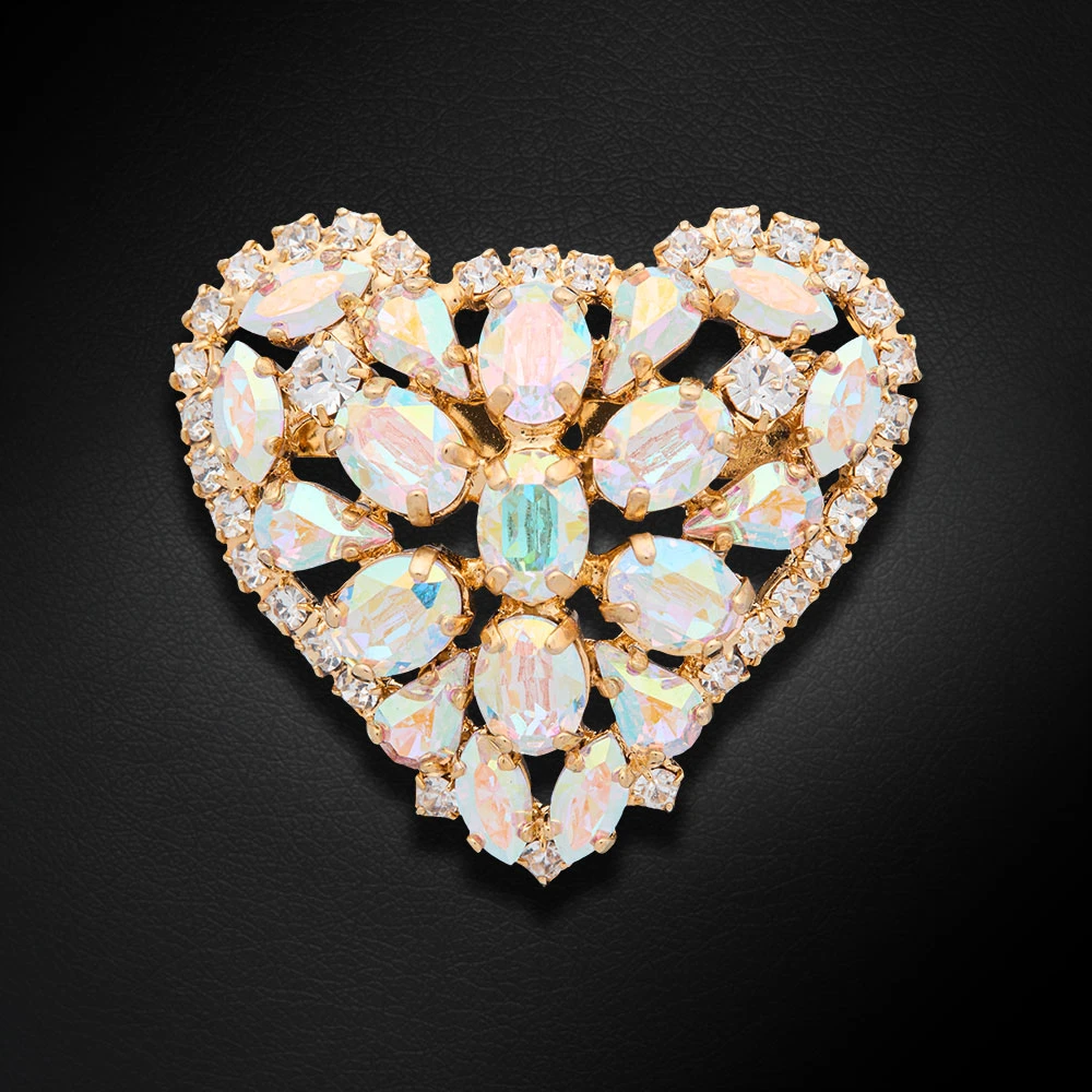 Diamond Sky Jewelry Segė moterims DiamondSky „Crystal Heart II“ (Aurora Borealis) su Swarovski kristalais