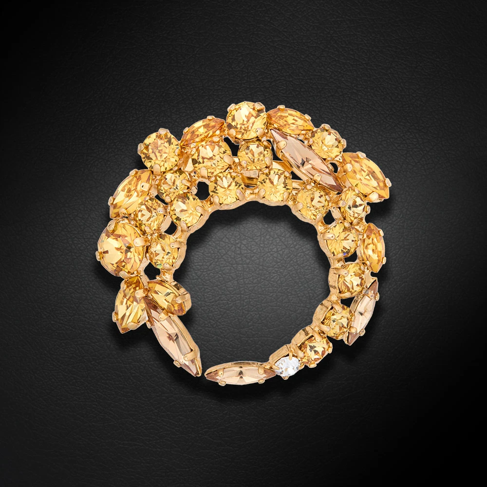 Diamond Sky Jewelry Segė moterims DiamondSky „Kristalo Šakelė (Golden Topaz / Colorado Topaz)“ su Swarovski kristalais