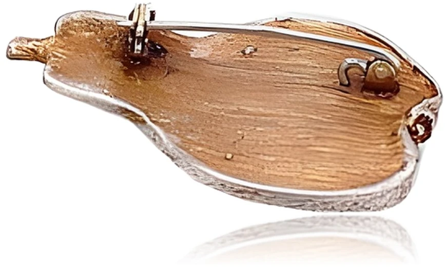 Diamond Sky Jewelry Sidabrinė sagė „Golden Pear II“