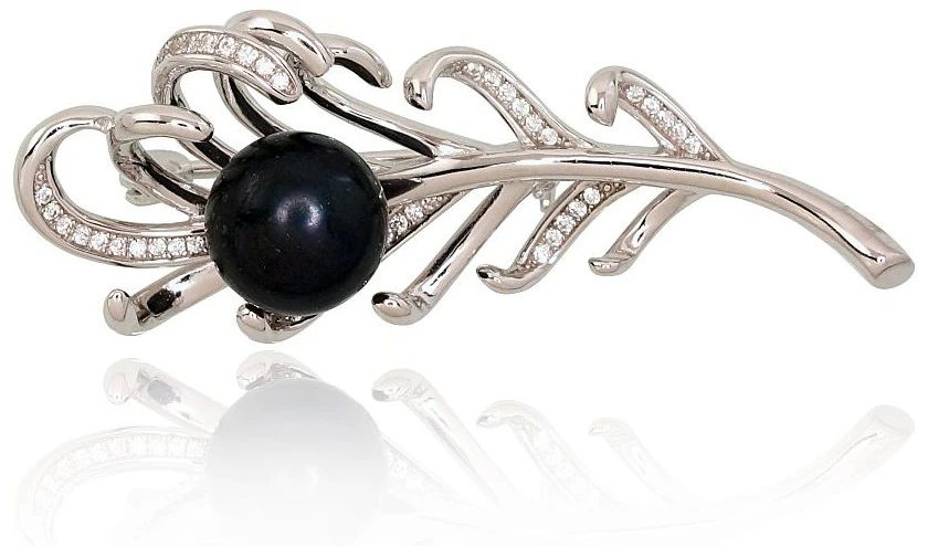 Diamond Sky Jewelry Sidabrinė sagė su cirkoniais ir perlais „Tender Breeze II“