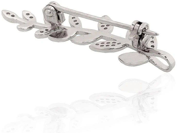 Diamond Sky Jewelry Sidabrinė sagė su cirkoniais „Olive Branch“