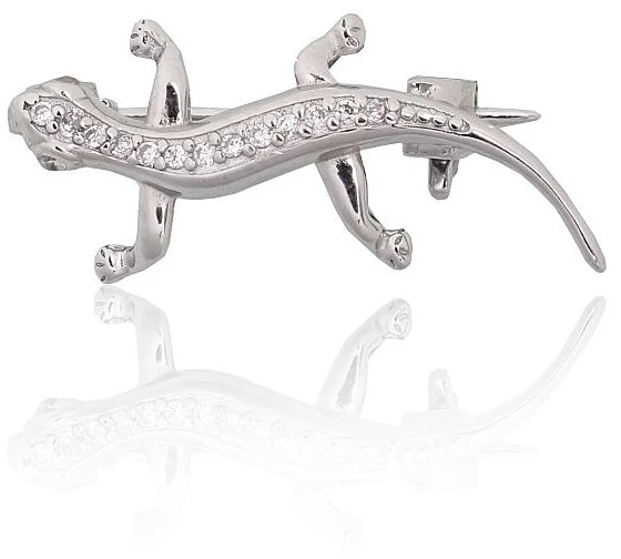 Diamond Sky Jewelry Sidabrinė sagė su cirkoniais „Lizard King“