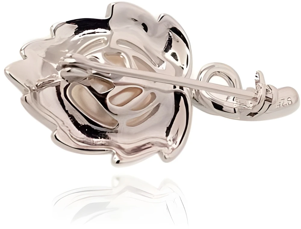 Diamond Sky Jewelry Sidabrinė sagė su perlais „Dewdrop III“