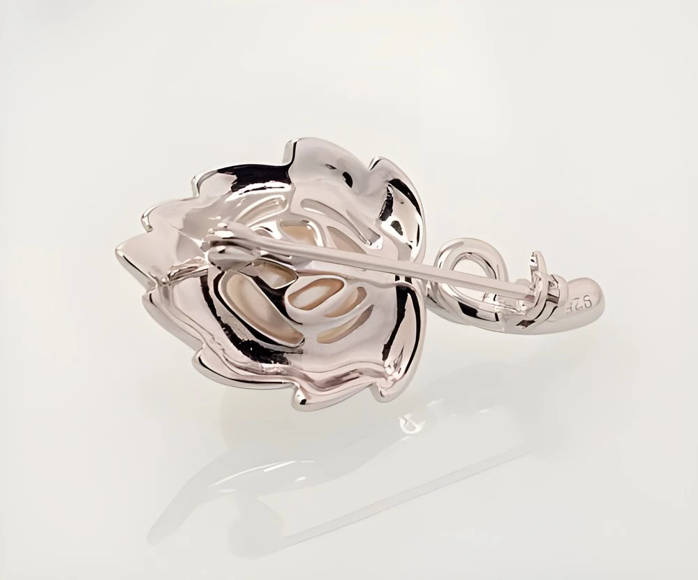 Diamond Sky Jewelry Sidabrinė sagė su perlais „Dewdrop III“