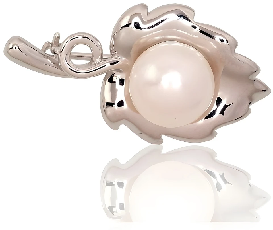 Diamond Sky Jewelry Sidabrinė sagė su perlais „Dewdrop III“