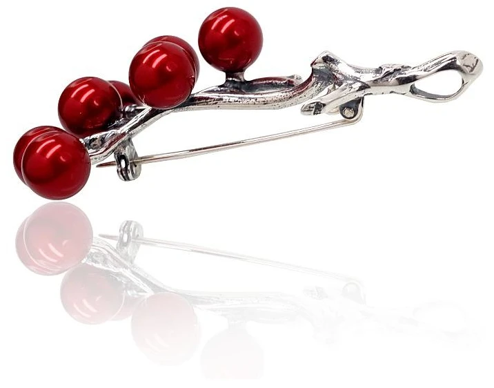 Diamond Sky Jewelry Sidabrinė sagė su perlais „Frost Berry“
