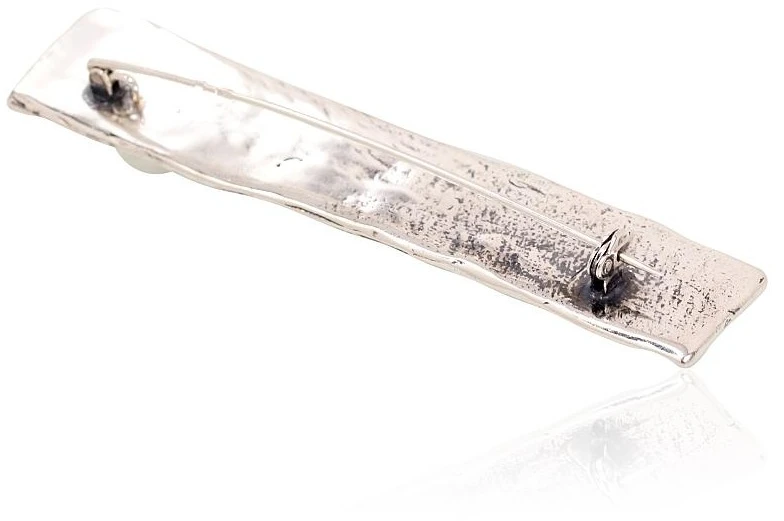 Diamond Sky Jewelry Sidabrinė sagė su perlais „Bark Weave“