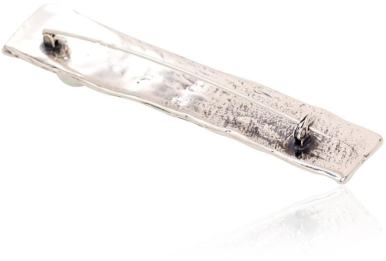 Diamond Sky Jewelry Sidabrinė sagė su perlais „Bark Weave“