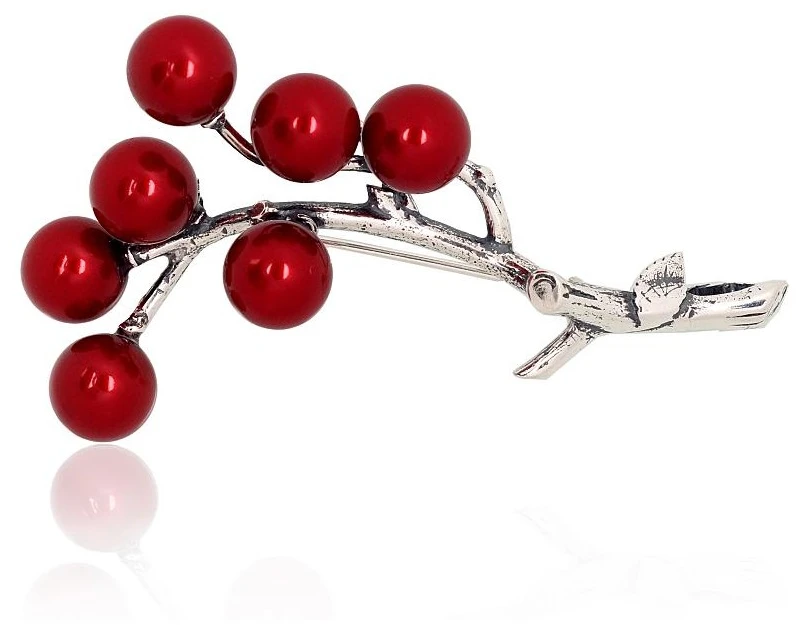 Diamond Sky Jewelry Sidabrinė sagė su perlais „Frost Berry“