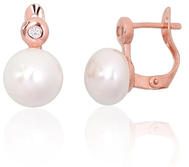 Diamond Sky Jewelry Sidabriniai auskarai su cirkoniais ir perlais „Galos XII“